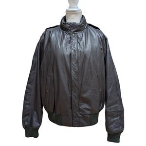 U2 Wear Me Out Dark Brown 100% Leather Jacket Faux Fur Liner Stowaway Hood Sz 46